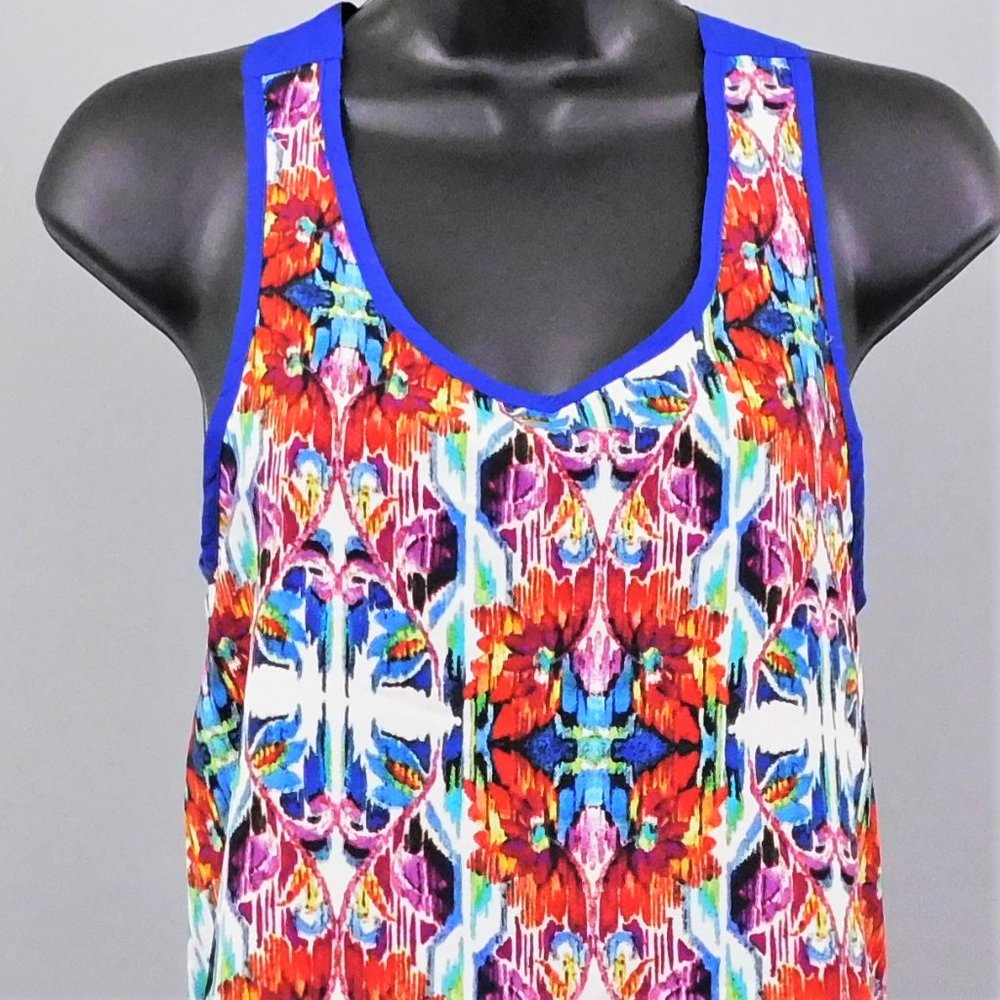 Xhilaration Women Shirt Blue Multi XS - Picture 2 of 5